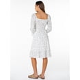 thumbnail image 5 of Celebrity Pink Women's Long Sleeve Lace Trim Midi Dress, Sizes XS-XXXL, 5 of 7
