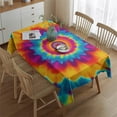 thumbnail image 2 of Colorful Rainbow Tie Dye Spiral Pattern Rectangle Tablecloth 60"x84",Waterproof Polyester Rectangle Table Cloth, Wipeable Spillproof Polyester Tablecloth for Dining, Camping, Indoor and Outdoor, 2 of 5
