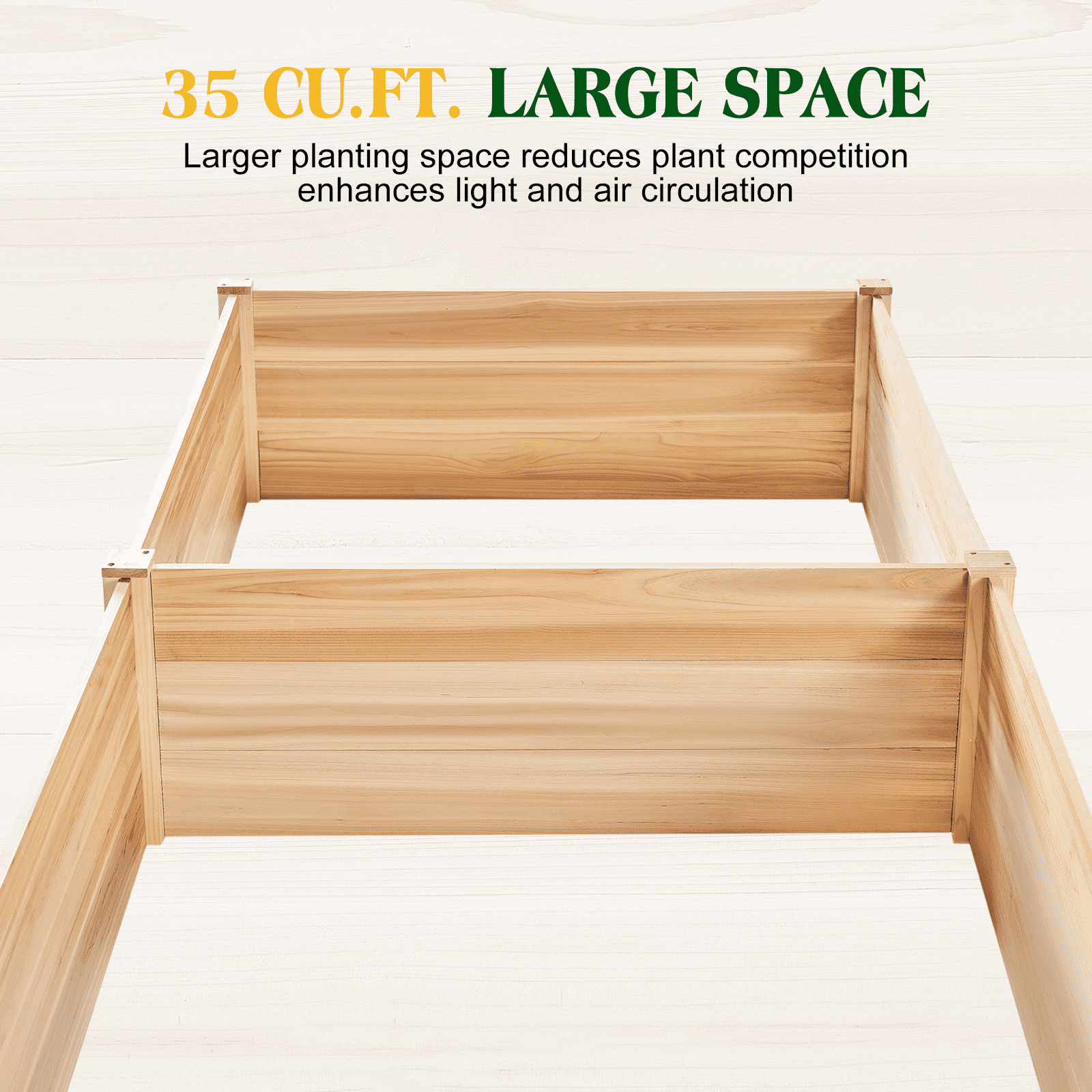 Jocisland 8x4 Ft Wood Raised Garden Bed, Durable Raised Planter Box for Vegetables, Herbs, and Flowers, Flower Bed for Outdoor Gardening with Open Base