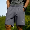 thumbnail image 2 of Men's Workout Running Shorts 7" Lightweight Training Gym Athletic Shorts for Men with Zipper Pockets Size XS-2XL Dark Gray, 2 of 9