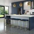 thumbnail image 4 of Amisco Easy 26 in. Counter Stool - Blue Polyurethane / Golden Metal, 4 of 8