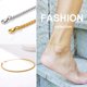 thumbnail image 5 of Pulsera tobillera PROSTEEL de trigo para mujer 3 mm Acero inoxidable oro ajustable, 5 of 8