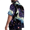 thumbnail image 3 of Starry Unicorn Men's Casual Hawaiian Shirts, Printed Button Down Short Sleeve Summer Beach Tops with Spread Collar - Unisex, 3 of 6