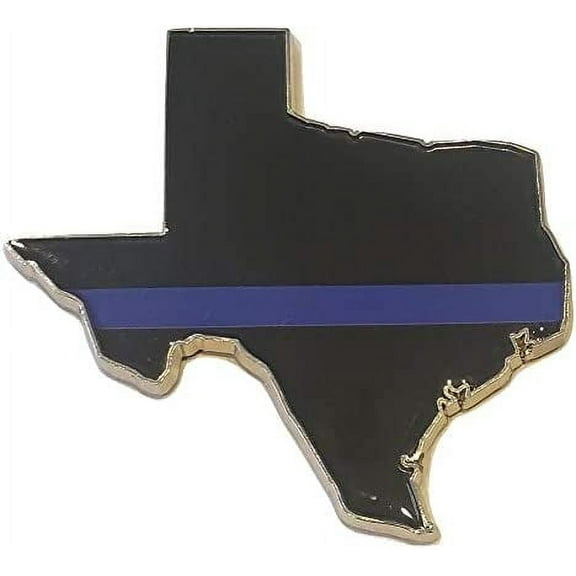 Muzzys THIN BLUE LINE FLAG IN SHAPE OF TEXAS State Edition Emblem Decal Longhorn Lone Star METAL Badge Universal Stick On FITS Silverado Suburban Tahoe GMC Sierra F150 Ram Blue Lives Matter