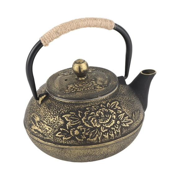 900ml Teapot, Japanese Style Cast Iron Kettle Teapot + Removable Infuser/Strainer Tea Pot Effective Kettle For Loose Tea Bagged Tea