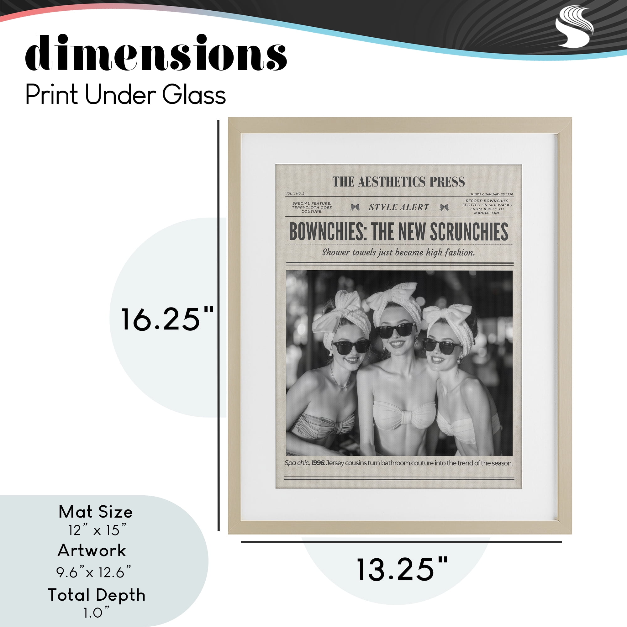 The Aesthetics Press Magazine Birch Framed Print Under Glass, design by A Barefoot Stylist