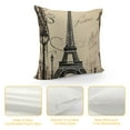 thumbnail image 4 of HENGT  Paris Square Throw Pillow Case Decorative Durable Eiffel Tower Throw Pillow Covers for Couch Sofa Bed Living Room Cushion Slip Cover, 4 of 5