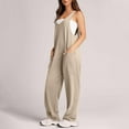 thumbnail image 2 of JIUKE Jumpsuits for Women Sleeveless Deep V Neck Loose Fitted Rompers Casual 1 Piece Long Pants Overalls with Pockets, 2 of 4