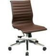 thumbnail image 3 of Armless Mid Back Eco Leather Chair-Color:Chocolate, 3 of 4