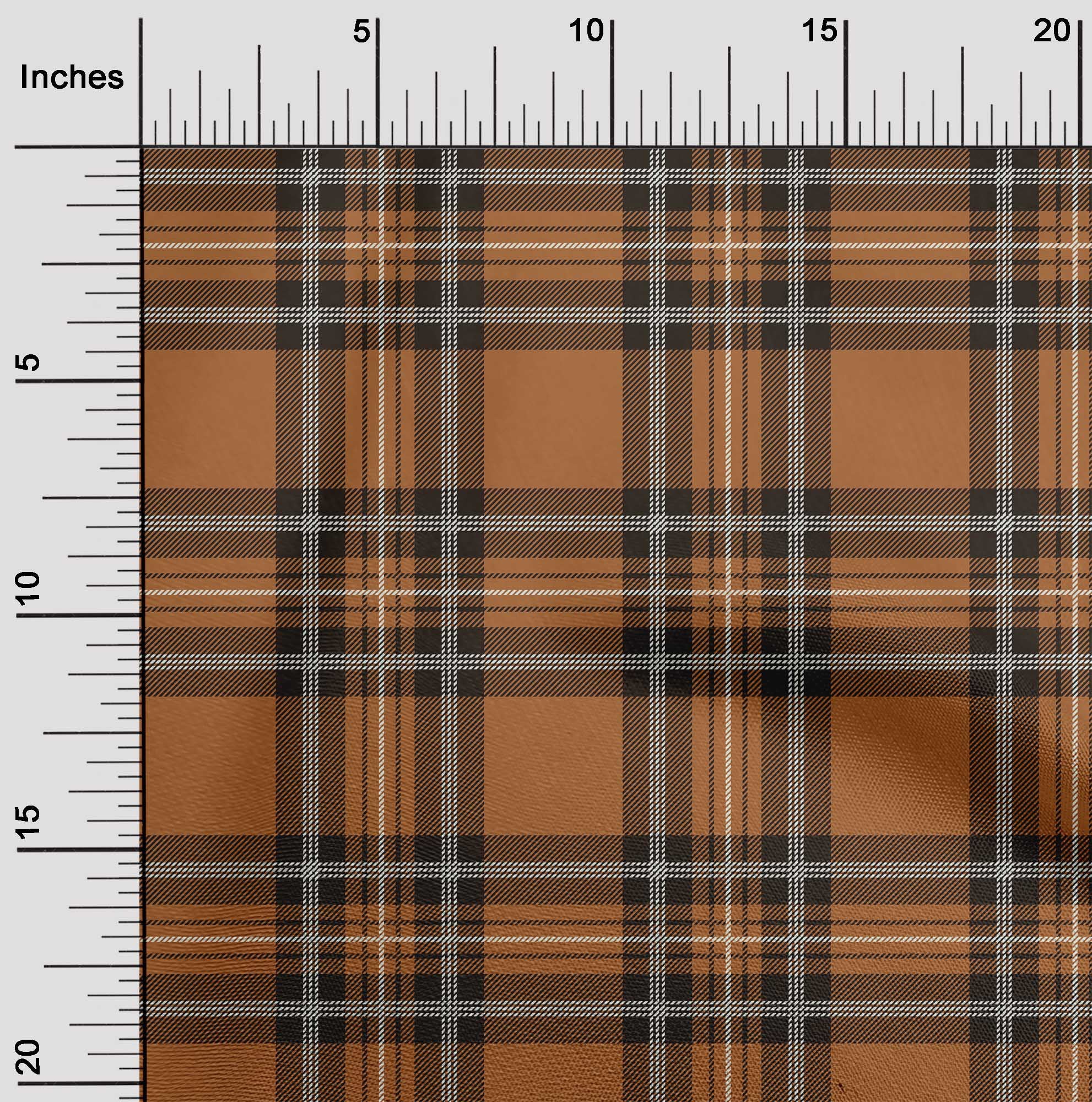 oneOone Polyester Spandex Brown Fabric Tartan Diy Clothing Quilting Fabric Print Fabric By Yard 56 Inch Wide