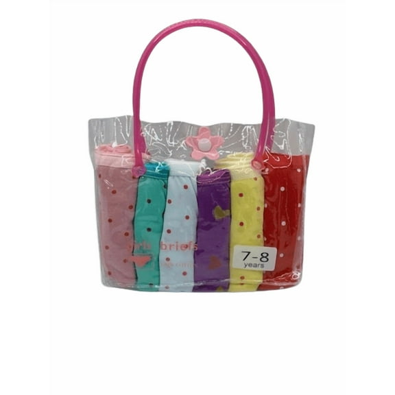 Girls' Cotton Briefs, Polka Dots, Multicolor, 6-Pack - Age 7-8