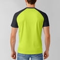 thumbnail image 4 of WTOBBY Men's Colorblock Raglan Short Sleeve Sports T-Shirt Athletic Fit, Breathable Fabric, Comfortable for Training, Gym, Running, and Casual Sportswear,Yellow M, 4 of 6