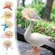 thumbnail image 5 of CaiYueKe Porch White Goose Summer Hat with Flower Decoration - Lawn Statue Outfit for 23 Inch, Holiday Decor Spring Easter Costume, Seasonal Patio Yard Ornament, 5 of 5