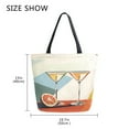 thumbnail image 5 of FORMRS Womens Canvas Tote Bag with Zipper Inner Pocket Shoulder Handbag, Beige Glasses, 5 of 7