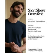 True Classic Mens T-Shirts – Short Sleeve Crew Neck T Shirts for Man, Cotton Blend Plain Novelty Mens T-Shirts, Pack of 3, Variety, L
