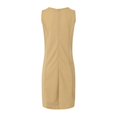 thumbnail image 5 of NIEWTR Womens Summer Dress Crew Neck Button Decoration Sleeveless Sundresses Work Casual Tank Dress(Brown,XL), 5 of 9