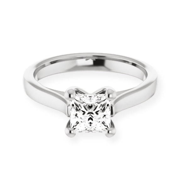 Amor Jewel 14K White Gold Plated Rings - 1.8 Ct Princess Cut Diamond Rings - Engagement Solitaire Rings for Women's - Gorgeous Anniversary Gifts for Women's - Daily Wear Rings for Women's