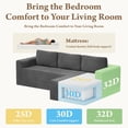 thumbnail image 3 of Modular Sectional Sofa Couches L-Shape Couch 3 Seat Modular Sofa Memory Foam Sectional Couches for Living Room, Cloud Couch with Oversized Chaise (Grey Stripe, 94.5" Right Facing Chaise), 3 of 13