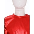 thumbnail image 6 of iiniim Girls Long Sleeve T-Shirt Shiny Metallic Dance Performance Tee Holographic Party Tops Dancewear Red 15-16, 6 of 7