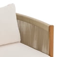 thumbnail image 6 of Christopher Knight Home Teak Outdoor Acacia Wood Club Chair with Rope Panels and Cream Cushions, Set of 2, 6 of 12