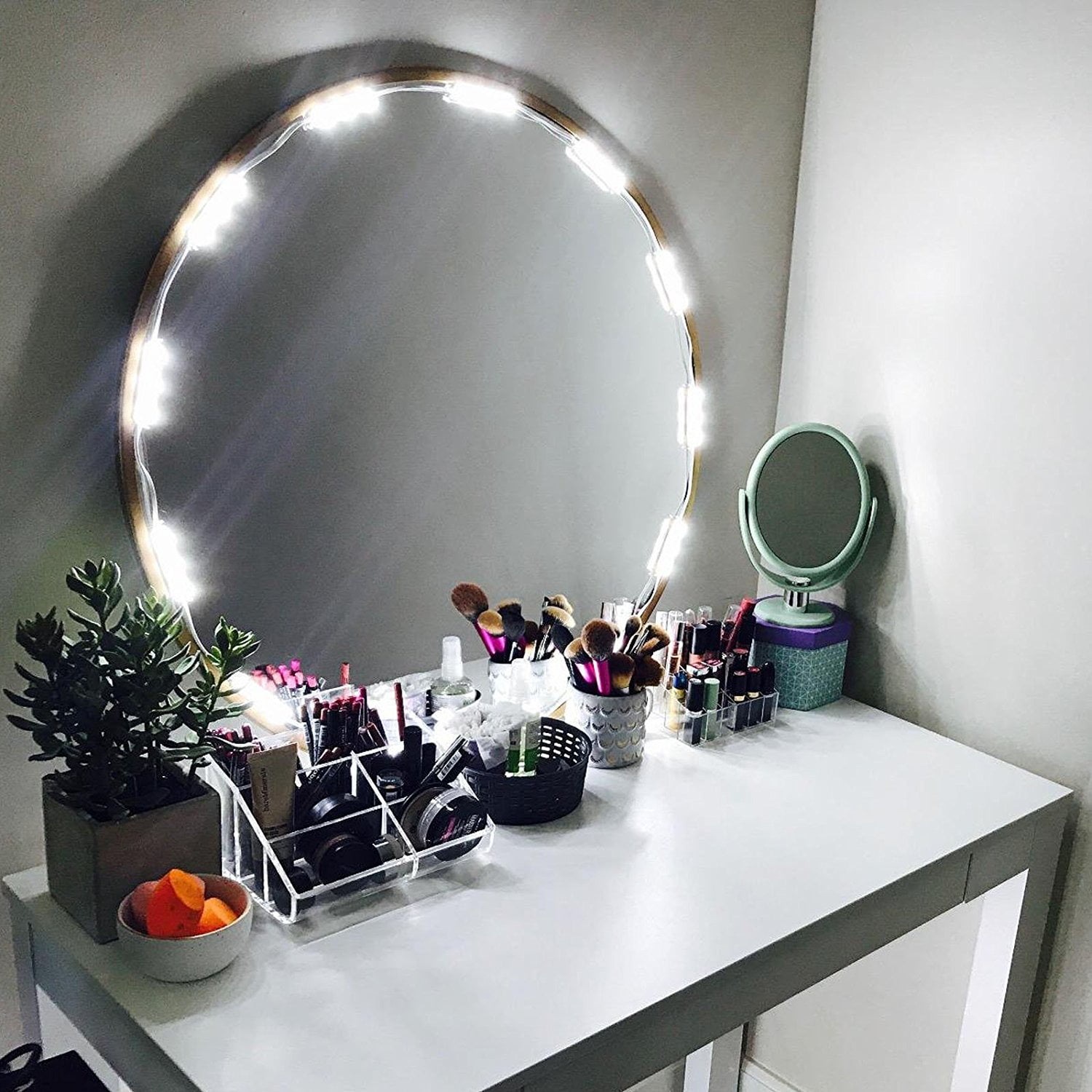 walmart wall mount makeup mirror with lights