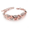 thumbnail image 1 of Pulsera ajustable con hojas doradas y diamantes. Joyas europeas y americanas, 1 of 6