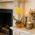 thumbnail image 4 of Maceta Artificial De Ganchillo, Flores Artificiales Tejidas, Flores Decorativas En Maceta, Decoración Para El Coche Y El Escritorio Del Hogar, Idea De Recuerdo De Primavera, Amarillo, 4 of 8