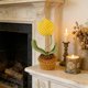 thumbnail image 4 of Bonsái Tejido Maceta de tulipanes de hilo amarillo, hecha a mano con ganchillo, ideal para decorar el hogar, la oficina, el escritorio o el coche (1 pieza). Rkxzt, 4 of 8