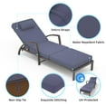 thumbnail image 6 of Outdoor Rattan Chaise Lounge Set of 2, 5-Position Adjustable, Folding Patio Pool Chair with Cushions, Blue, 6 of 8
