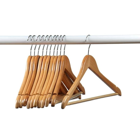 (24) Natural wood Pack Solid Wood Clothes Hangers, Coat Hanger Wooden Hangers