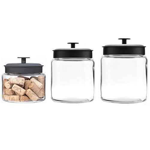 Anchor Hocking 12797ECOM FBA_COMIN18JU056847 Ensemble de 3 Bocaux Montana en Verre/acier Inoxydable