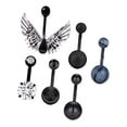 thumbnail image 1 of anillos del ombligo,anillos de ombligo barra larga de acero inoxidable,multipack de joyas para piercing de ombligo con barra curva,Anillos de ombligo para mujeres Niñas Ombligo Stud, 1 of 8