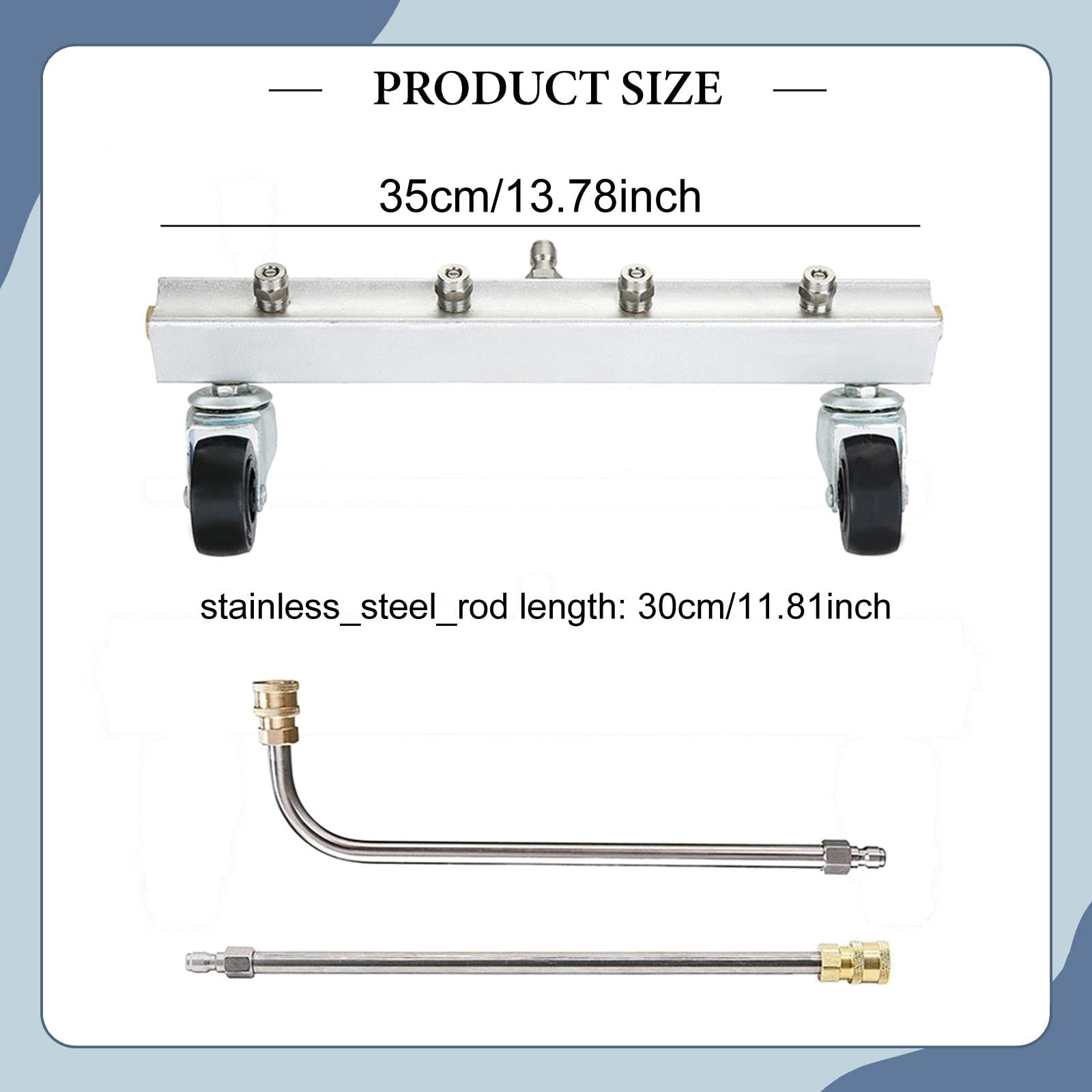Fzaqwen Pressure Washer Undercarriage Cleaner Under Car Cleaner with 4 Nozzles Universal