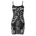 thumbnail image 2 of Genuiskids Women's Bodycon Dress E Girl Skeleton Print Spaghetti Strap Gothic Punk Mini Dresses Slim Short Dress, 2 of 5