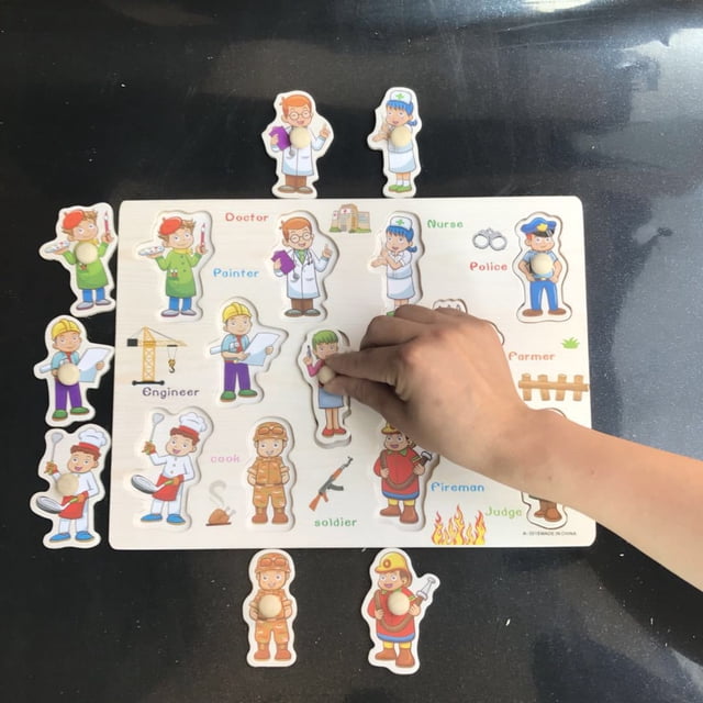 Rompecabezas de educación temprana, juguetes educativos para niños, rompecabezas para bebés, panel de clavos, tablero de agarre manual de emparejamiento cognitivo de 1 a 4 años