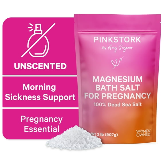 Pink Stork Unscented Magnesium Flakes Soak for Pregnancy, 2 lbs