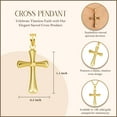 thumbnail image 3 of 14K Yellow Gold Sacred Cross Pendant Necklace (Pendant with 16" chain), 3 of 3