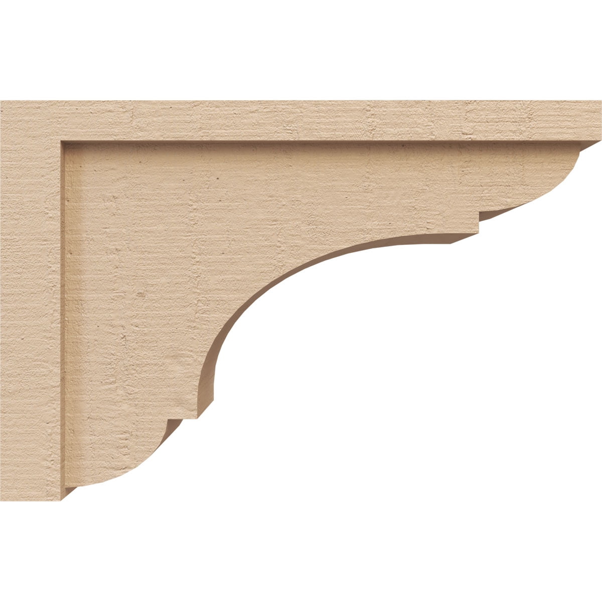 6"W x 18"D x 12"H Classic Bryant Rough Cedar Woodgrain TimberThane Corbel, Primed Tan