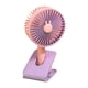 thumbnail image 2 of Mini ventilador con clip ABS plegable USB recargable silencioso pequeño ventilador de mano con luz de noche para mesa Conejito morado, 2 of 10