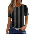 thumbnail image 1 of Atogsazn T-Shirt d'Été à Manches Courtes pour Femme, Décontracté et Chic, Col Rond, Tunique, Haut Basique, Vêtements pour Femmes, Noir, M, Mode, 1 of 4