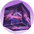 thumbnail image 1 of Ahgly Company Indoor Round Patterned Violet Purple Area Rugs, 5' Round, 1 of 6