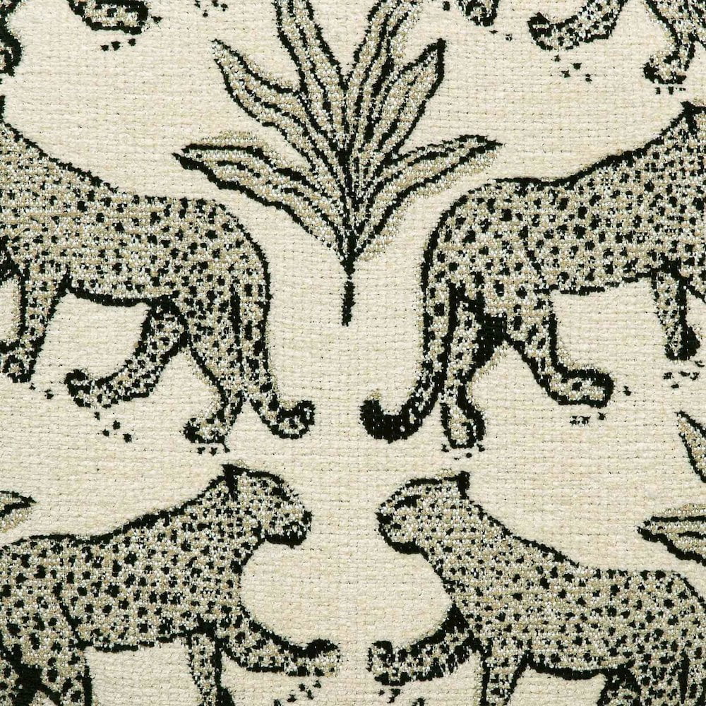 TOV Furniture Dex Cream Leopard Jacquard Ottoman