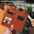 thumbnail image 4 of iPhone SE 3/2 Case ,Card Slots Leather Wrist Strap Phone Cover for iPhone SE 3/2, 4 of 5