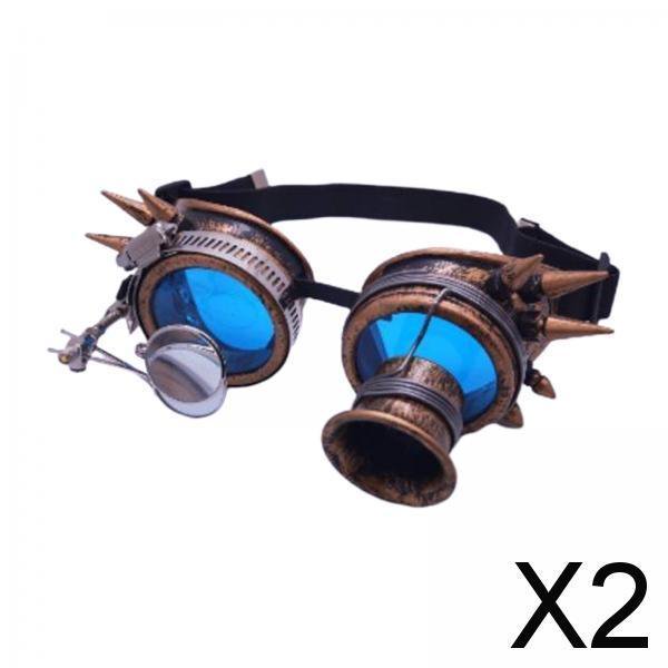 Gafas Steam,Gafas Steam para mujer,hombre y adulto,lentes de colores,Lupa ocular de estilo vintage para fiestas de disfraces,Gafas de sol estilo gótico con telescopio,Exhibición