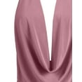 thumbnail image 4 of J. METHOD Women's Sleeveless Halter Neck Lightweight Low Cut Deep V Neck Sexy Draped Backless Top Blouse NEWT07 Dusty Pink L, 4 of 6