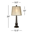 thumbnail image 7 of Franklin Iron Works Naomi 25" High Industrial Farmhouse Rustic Table Lamps Set of 2 Brown Aged Bronze Finish Living Room Bedroom, 7 of 7