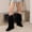 Black, variant on Bnwani Boots for Women Fall Winter Fashion Mid-Heel Thick Chunky Mid-Calf Versatile Casual Sweet Western Tassel Boot Black Size 5.5