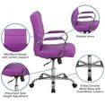 thumbnail image 5 of Emma + Oliver Mid-Back Purple Vinyl Executive Swivel Office Chair with Chrome Base and Arms, 5 of 12