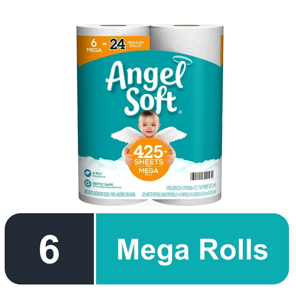 Angel Soft Toilet Paper, 6 Mega Rolls