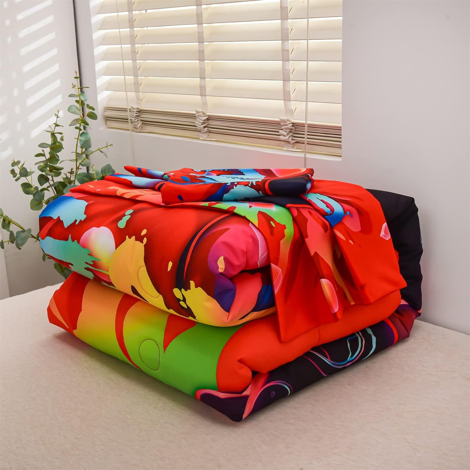 NTBED Red Twin Gaming Comforter Sets for Boys Kids Bedding Sets Colorful Games Console Gamer Quilt Set